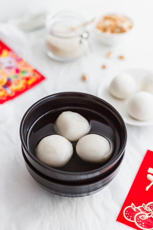 Peanut Tang Yuan (Glutinous Rice Balls) in ginger syrup