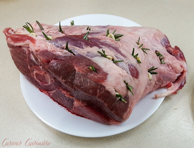 French Easter Leg of Lamb Ready for the Oven