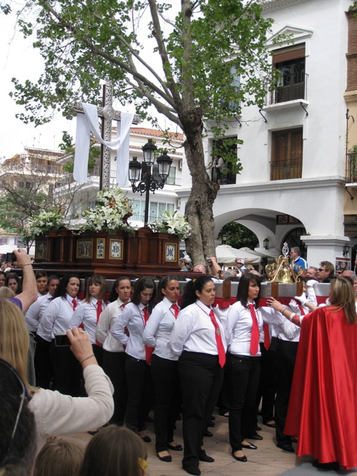 Semana Santa procession with shrine