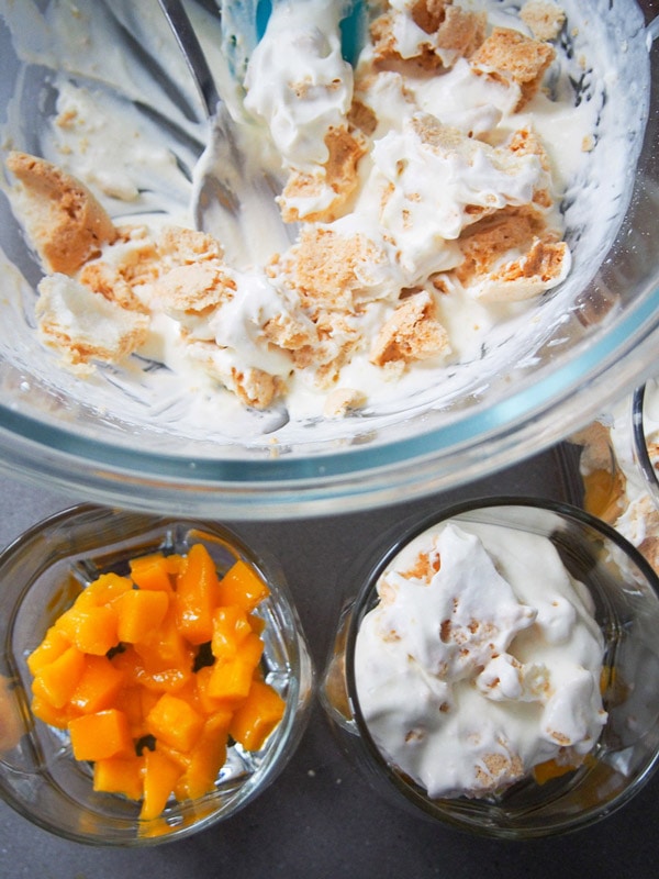 Layering the Australian Eton mess dessert