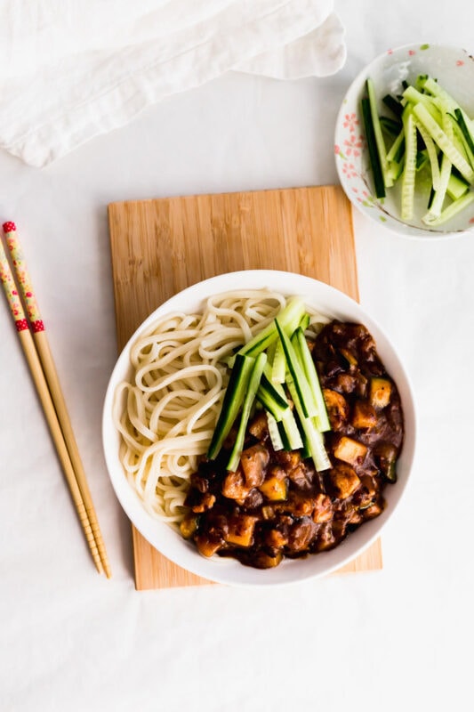 Jajangmyeon (Korean Black Bean Sauce Noodles) • Curious Cuisiniere