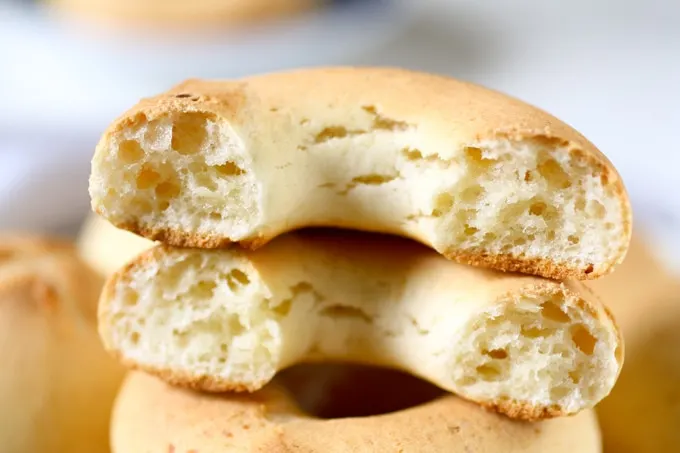 Pandebono (Colombian Cassava Bread) crumb shot