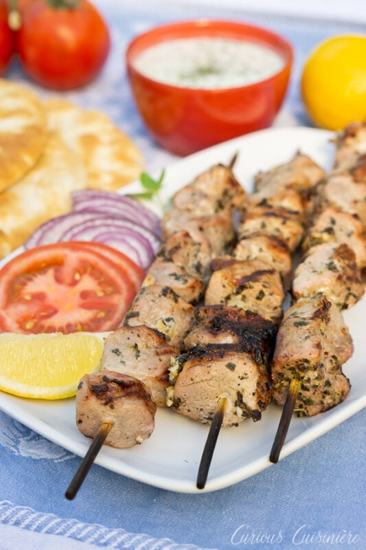 Souvlaki (Grilled Greek Pork Skewers) Recipe • Curious Cuisiniere