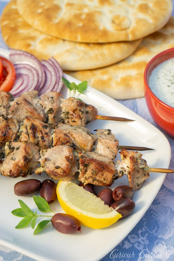Greek Souvlaki Skewers with lemon and herbs