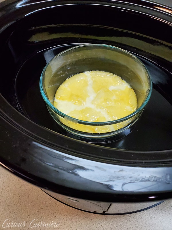 Homemade clotted cream made in the slow cooker - finished cooking