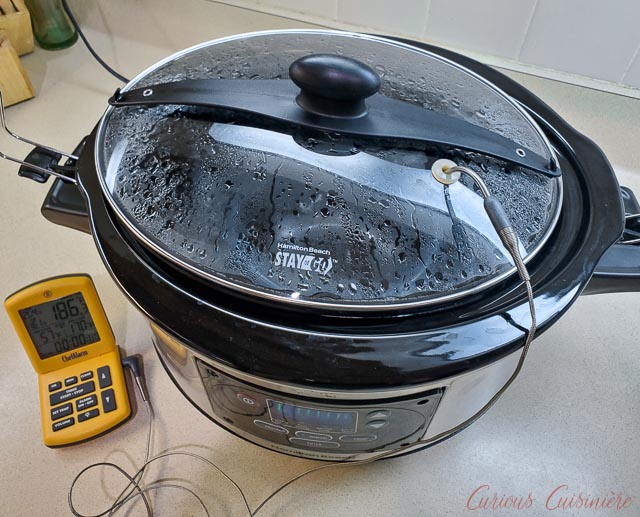 Testing the slow cooker for clotted cream