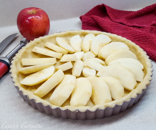 Apple filled pastry crust for Tarte Normande (French Apple Tart)