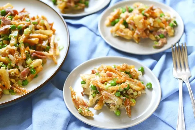 Revuelto Gramajo (Argentinian Scrambled Eggs and Potatoes) plated serving
