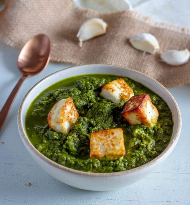Saag Paneer curried greens