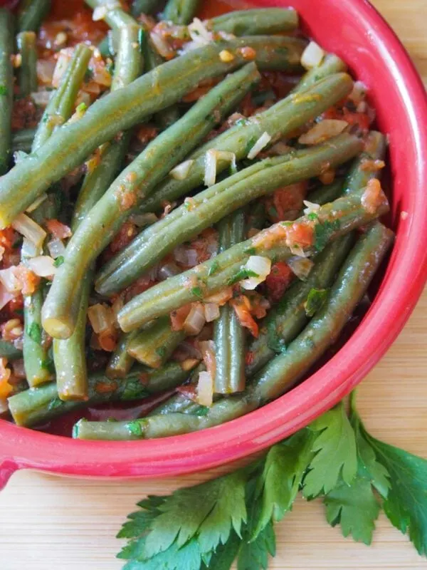 Fasolakia - Greek Green Beans Lenten main dish