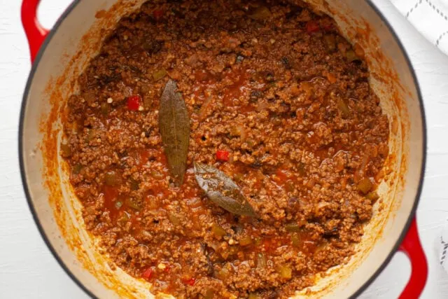 Cuban picadillo simmering