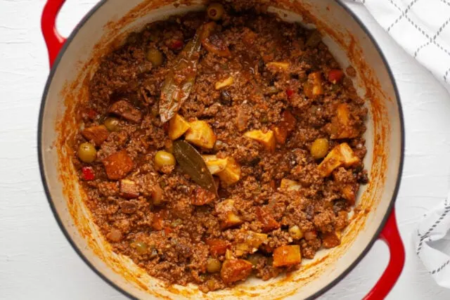Cuban picadillo with potatoes added