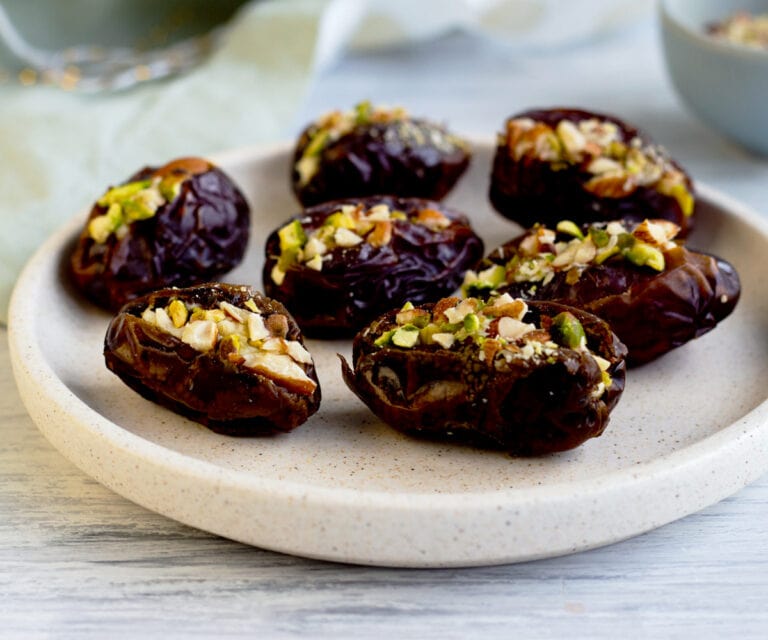 Stuffed Dates with Cream Cheese and Nuts • Curious Cuisiniere