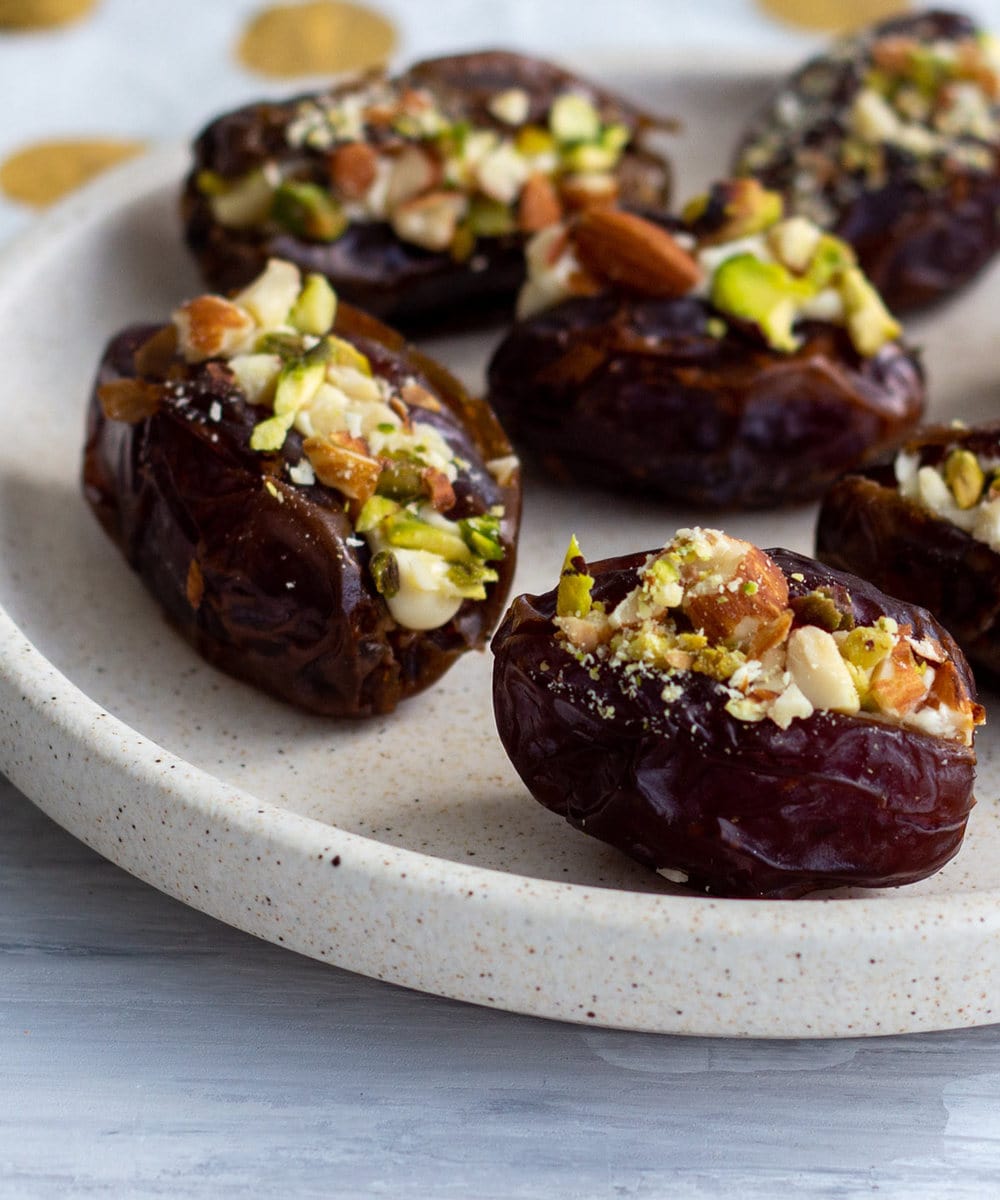 Stuffed Dates with Cream Cheese and Nuts • Curious Cuisiniere