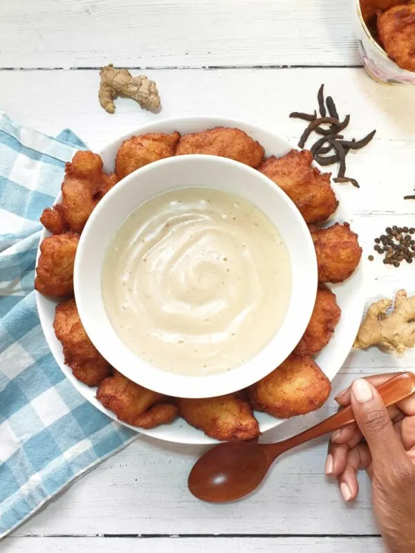 Akasa / koko from Gahna - corn pudding with akara