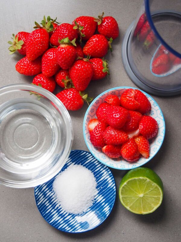 Ingredients for Strawberry Agua Fresca