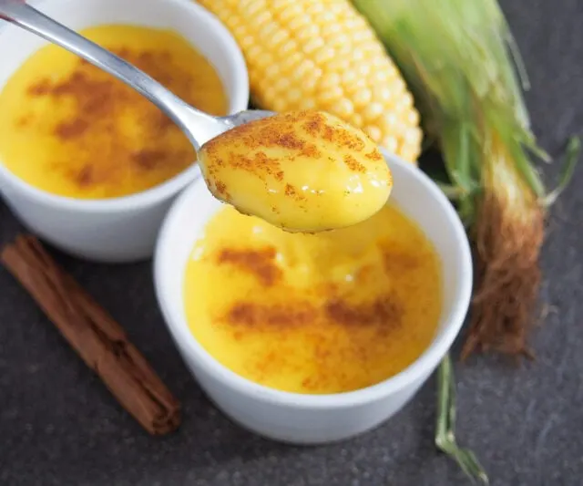 A spoonful of Brazilian corn pudding