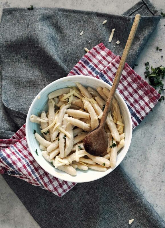 Homemade tube pasta