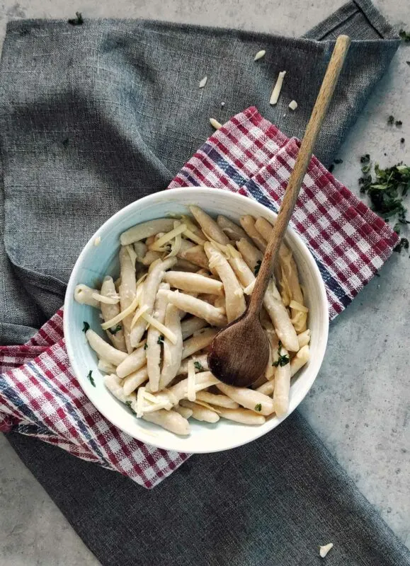 Homemade tube pasta