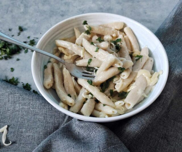 Homemade pasta with cheese