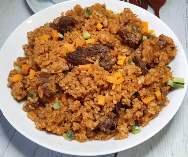Ghanaian Jollof Rice with lamb