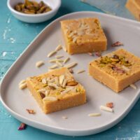 Slices of Indian Milk Powder Barfi