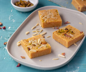 Slices of Indian Milk Powder Barfi