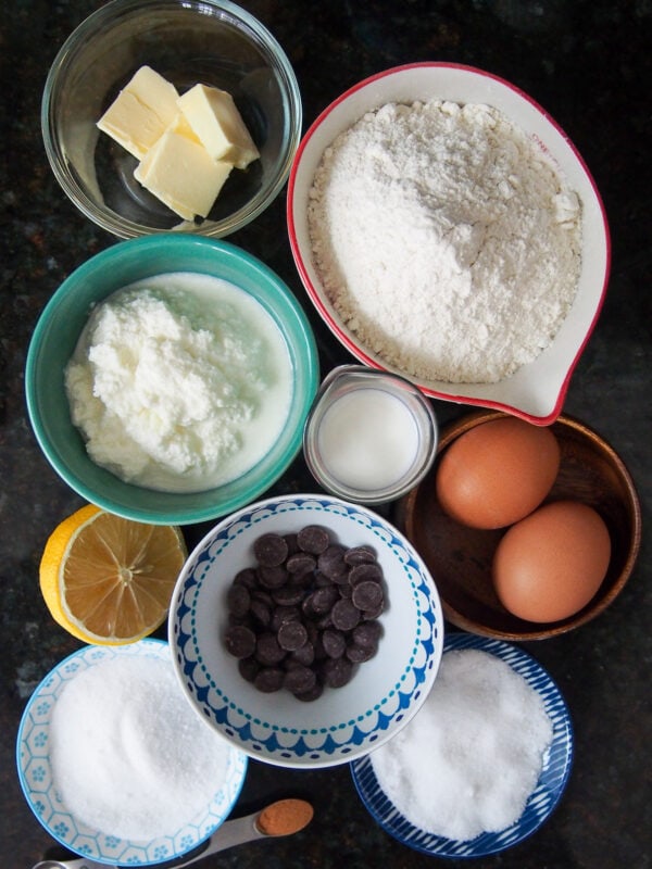 Ingredients for sweet ravioli - Italian ravioli dolce