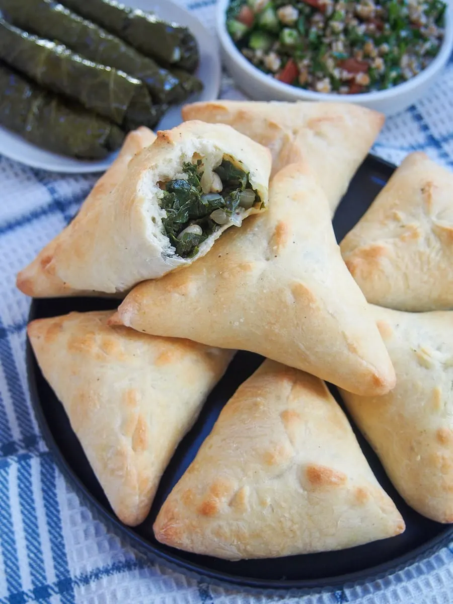 Spinach Fatayer (Lebanese Spinach Pastry) • Curious Cuisiniere