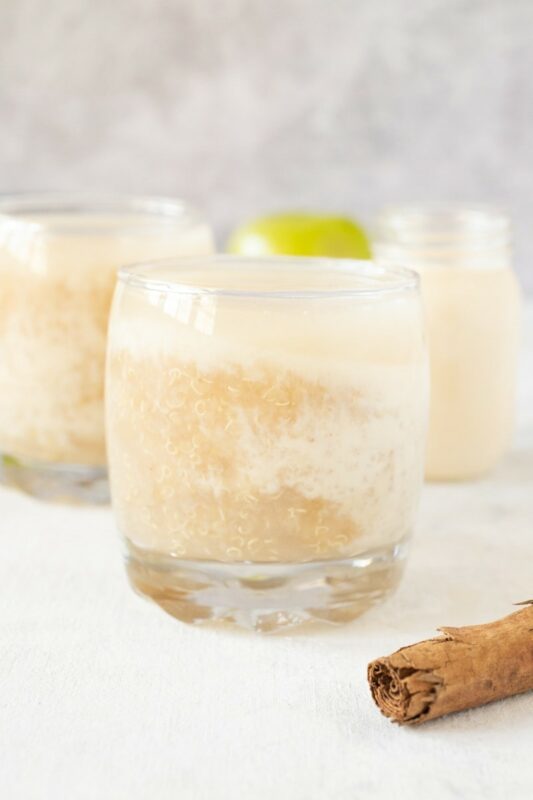 Bolivian breakfast quinoa drink with evaporated milk