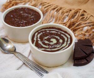 Champorado - Filipino chocolate rice pudding breakfast dish