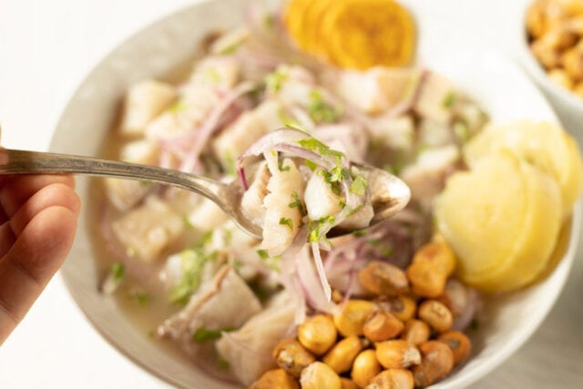 Peruvian ceviche recipe with red onions