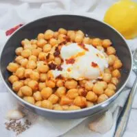 Lablabi - Tunisian chickpea soup topped with an egg