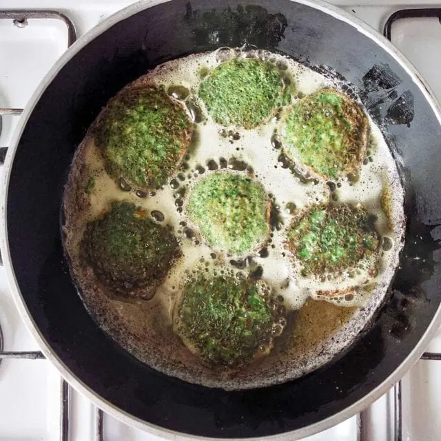 Kuku Sabzi - Persian Herb Fritatta - Frying
