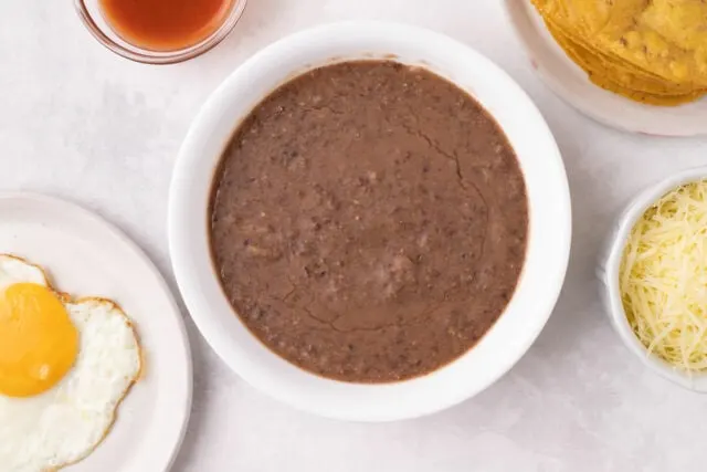 Honduran homemade re-fried beans for catrachas