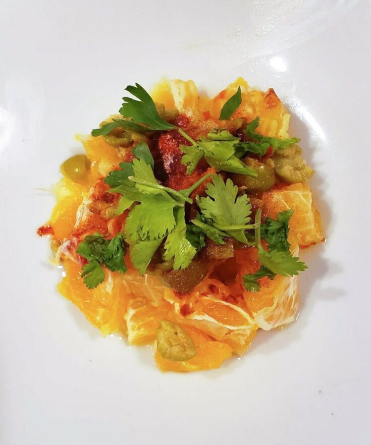 moroccan salad with orange cilantro dressing Moroccan Orange Olive Salad • Curious Cuisiniere