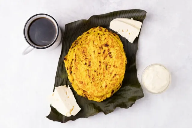 Guirilas - Nicaraguan fresh corn pancakes served with coffee and cheese