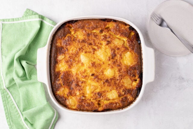 Chipa Guasu - cornbread pudding after baking