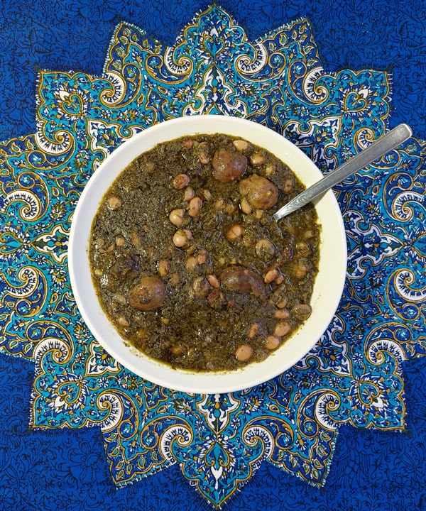 Persian ghormeh sabzi - herb stew 