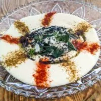 Alawi Msabbaha - garlic potato hummus with yogurt