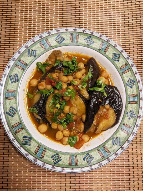 Manzaleh (Middle Eastern Chickpea Eggplant Stew)
