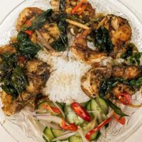 Thai catfish curry - with crispy catfish - crop