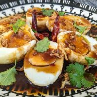 Son-in-Law eggs (Kai Luk Koey) - Thai fried hard boiled eggs with sweet and salty sauce