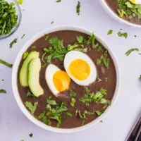 Sopa Negra (Costa Rican Black Bean Soup) - easy black bean soup with cilantro